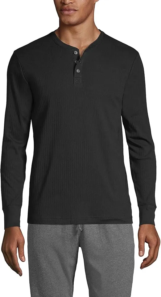 Lands' End Men's Knit Rib Henley