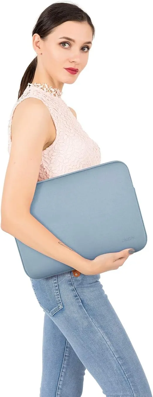 MOSISO Laptop Sleeve Compatible with MacBook Air/Pro, 13-13.3 inch Notebook, Compatible with MacBook Pro 14 inch M4 M3 M2 M1 Chip Pro Max 2024-2021, Neoprene Bag with Small Case, Airy Blue