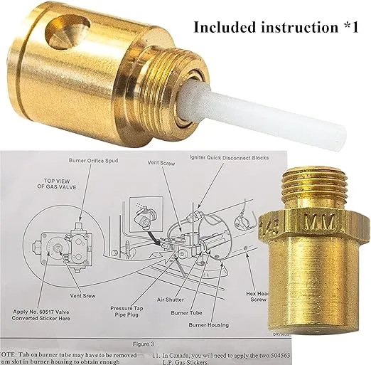 LPK1 LP Gas Conversion Kit for Dryer, Replace Part 649P3, 14218952, Gas Dryer Con Replacement, Brass