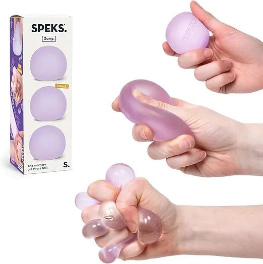 Speks Gump Stress Balls - Silky Soft Memory Gel Squishy Fidget Toy for Adults and Teens 14+ | Christmas Gift, Holiday Stocking Stuffer, Stress Relief Present, Office Desk Toy | Mist, Pack of 3