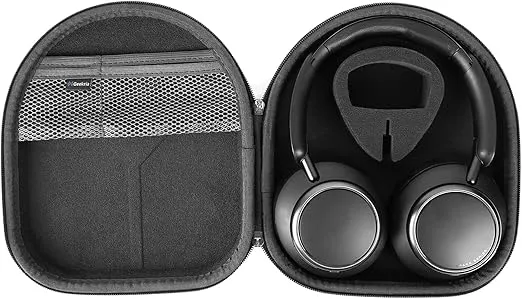 Geekria Shield Case Headphones Compatible with Anker Soundcore Life Q20i, Life Q20+, Life Q20 Case, Replacement Protective Hard Shell Travel Carrying Bag with Cable Storage (Black)