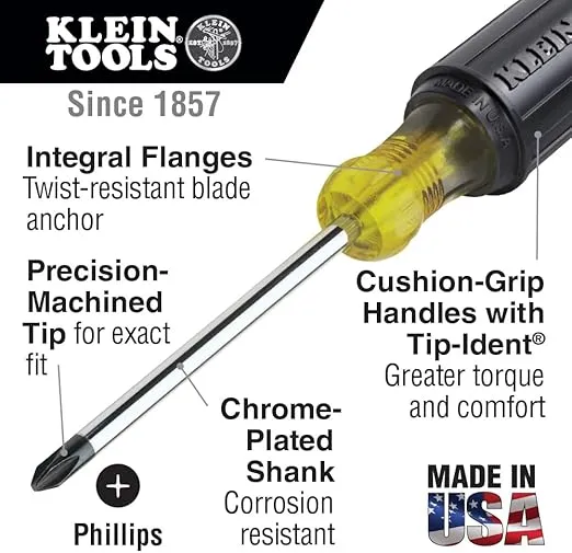 Klein Tools 80006 Trim-Out Tool Kit with Klein Tools Hand Tools and a 4-Pocket Leather Tool Pouch, 6-Piece