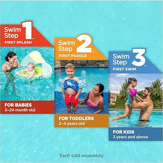 SwimWays Swim Trainer, US Coast Guard Approved Life Vest Kids Swim Vest, Arm Floaties & Life Jackets for Kids 33-55 lbs, Mermaid