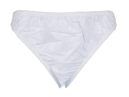 Plastic Bikini Panties PVC Underwear 3 Pack (Large, White)