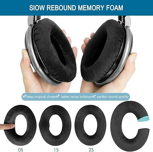 GEVO Earpads for Sennheiser HD650/HD600/HD660S/HD545/HD525/HD535 Headphones, Velour Ear Pads Cushions Replacement for Massdrop X HD6XX/HD58X and HD580/HD565 Jubilee Headset (Black Velour)