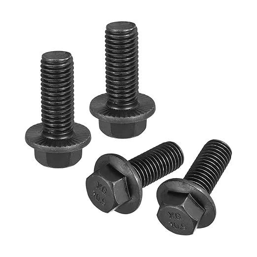 uxcell M14-2x35mm Hex Serrated Flange Bolts 10.9 Grade Carbon Steel Screws 4pcs