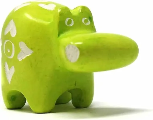 Soapstone Tiny Hippo Figurines, Handmade in Kenya, Assorted Pack of 5 Colors (KSASMHIPPO-5PK)