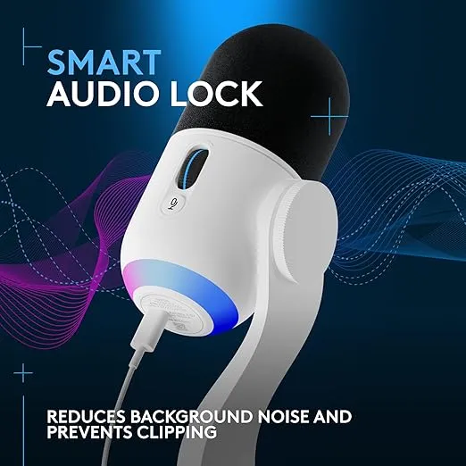 Logitech G Yeti GX Dynamic RGB Gaming Microphone with LIGHTSYNC, USB Mic for Streaming, Supercardioid, USB Plug and Play for PC/Mac - Off White