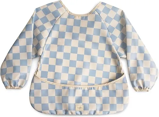 mushie Long Sleeve Baby Bib | Mess Free & Waterproof Fabric for Toddlers | Adjustable Fit for Ages 6-24 Months