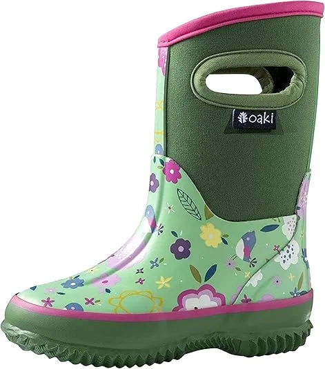 OAKI Kid's Neoprene Rain Boots, Snow Boots, Muck Boots