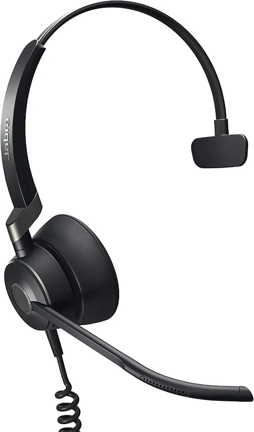 Jabra Engage 50 Wired Headset, Mono – Telephone Headset with 3-Microphone System, Blocks Out Background Noise for Increased Agent Focus, Call Center Headset Features Enhanced Hearing Protection