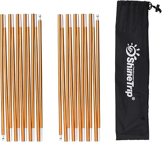 Azarxis Tent Poles Aluminum Tent Rod Replacement Camping Accessories, Multifunction Lightweight Tent Poles Repair Kit, 7001 Series Aircraft-Grade Aluminum - 2 Poles