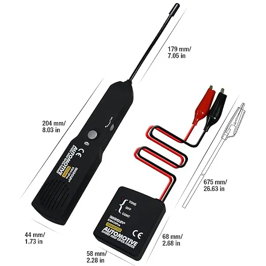 allsun em415Pro Automotive Electrical Open&Short Finder Circuit Tester Tone Generator Cable Wire Breaker Tracker Fault Finder DC Less than 42V Probe Car Diagnostic Tools, Measuring 12V battery circuit