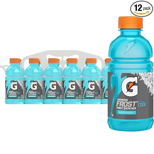 Gatorade Thirst Quencher Sports Drink, Frost Glacier Freeze, 12oz Bottles, 12 Pack, Electrolytes for Rehydration
