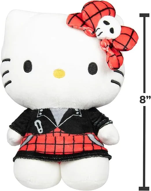 Hello Kitty and Friends Series 2, Hello Kitty Red Punks Plush - Officially Licensed Sanrio Product from Jazwares - Ages 6+