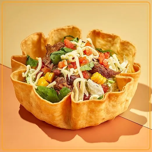Nostalgia Taco Tuesday Tortilla Bowl Maker For Baked Taco Bowls, Tostadas, Salads, Dips, Appetizers, and Desserts, 8 to 10 Inch Tortillas, Red
