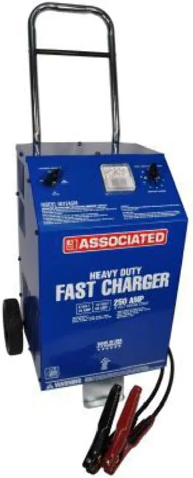 Associated Equipment 6012AGM Charger, 6/12V 70/60A, Agm, 250 Amp Cranking Assist, Wheels