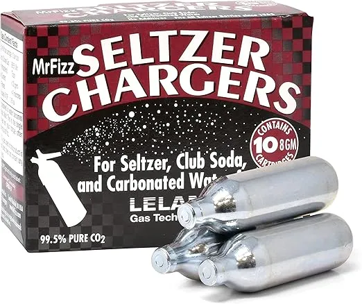 Leland 8-gram CO2 Seltzer Soda Cartridges, 40ct