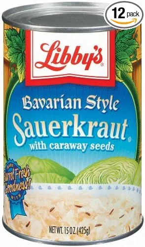 Libby's Bavarian Style Sauerkraut with caraway seeds, 15 oz. Cans (Pack of 12)