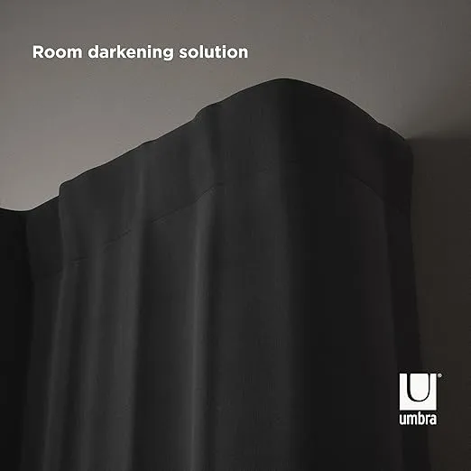 Umbra Twilight Double Curtain Rod Set – Wrap Around Design Ideal for Blackout or Room Darkening Panels, 28 to 48 Inches, Nickel