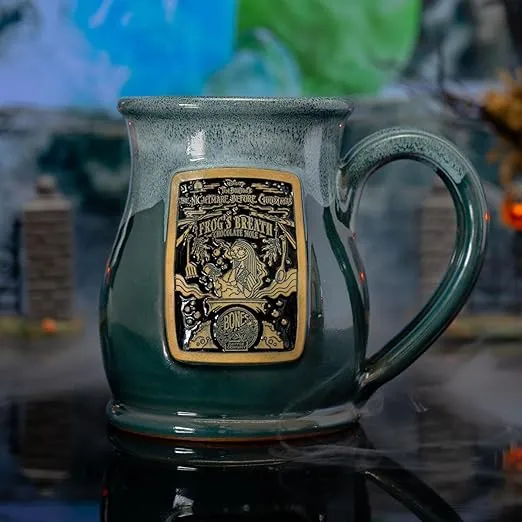 Bones Coffee Company Frog's Breath Handthrown Mug |Teal Coffee Mug| 14 oz Ceramic Coffee Mug