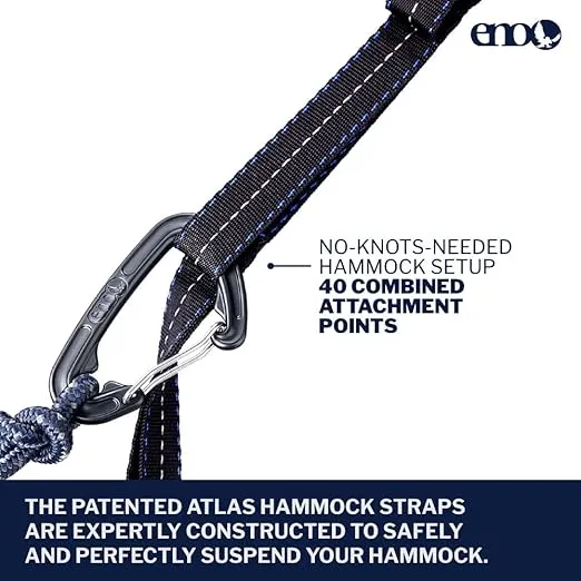 ENO Atlas XL Suspension System - Tree Strap for Hammock - Accessories for Camping, Hiking, and Backpacking - Black/Royal