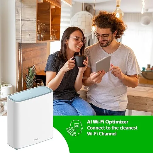 D-Link M32, Eagle Pro AI WiFi 6 Lifestyle Router - Smart Wireless Internet Network, Compatible with Alexa and Google, AX3200