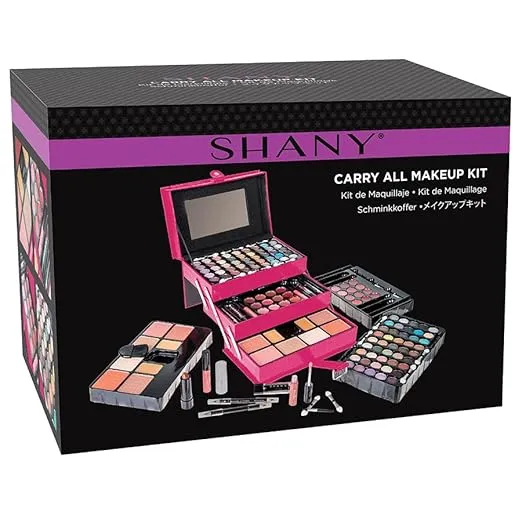 SHANY All In One Makeup Kit (Eyeshadow, Blushes, Face Powder, Lipstick, Eye liners, Makeup Pencils and Makeup Mirror - Makeup Set With Reusable Makeup Storage Box - Pink