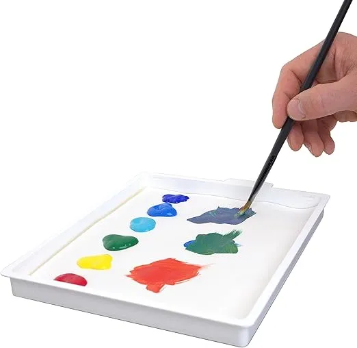 Masterson Sta-Wet Handy Palette, 8.5in x 7in Airtight Stay Wet Palette, Keeps Wet Paint Fresh for Days, Acrylic Painting Palette with Lid, Seal, Perfect for Miniature Painting, Made in USA