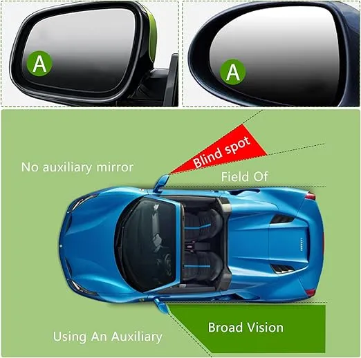 2Pcs Car Blind Spot Mirrors, 2''Convex Mirror Car, 360° Wide Angle Side Rear View Mirror Car Accessories Blindspot Mirror with ABS Housing for SUV Trucks, Suction Cup Type(Don't Peel Off Film)