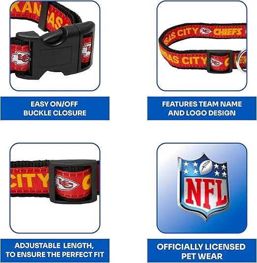Pets First NFL Kansas City Chiefs Licensed PET COLLAR, Extra Large - Heavy-Duty, Strong, and Durable Dog Collar. Available in 31 Football Teams and 4 Sizes
