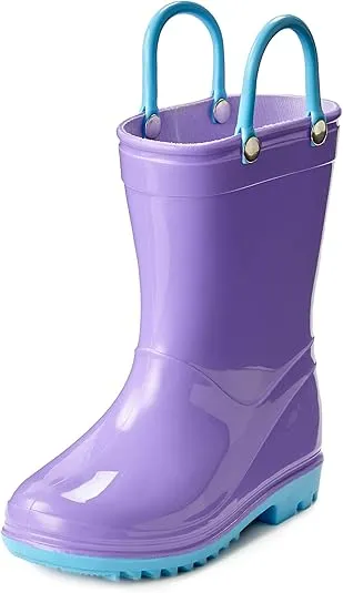 Toddler and Kids Rain Boots with Easy On Handles - Boys and Girls Colors and Designs – by Puddle Play