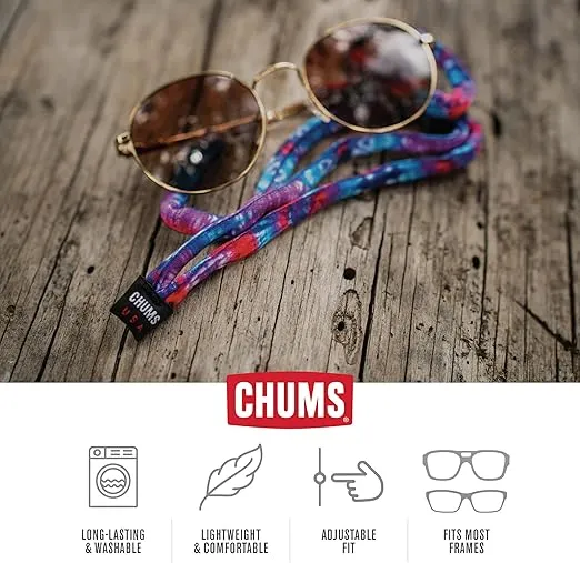 Chums Original Cotton Safety Eyewear Retaine-Unisex Keeper for Sunglasses-Adjustable Fit & Made in USA (Standard-End Style)