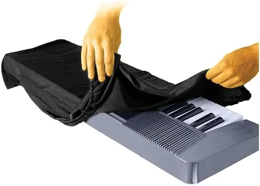 On-Stage Keyboard Dust Cover for 61 or 76 Key Keyboards, Black