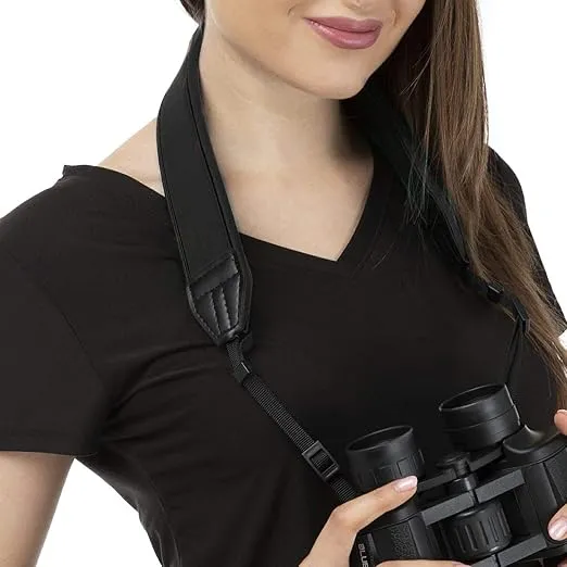 Neoprene Neck Shoulder Strap for Cameras and Binoculars - Comfortable Adjustable Fit for Men and Women with Anti Slip Material - Lightweight Design for Binocular Telescopes, and Rangefinders