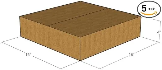 16" x 16" x 4" Corrugated Boxes 32 ECT (Pack of 5-16x16x4) | Quality moving boxes. Great for shipping boxes for Business, office or home.