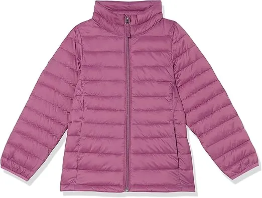 Amazon Essentials Girls and Toddlers' Lightweight Water-Resistant Packable Mock Puffer Jacket