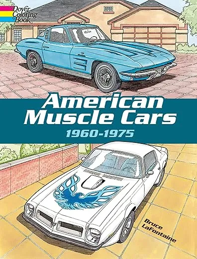 American Muscle Cars, 1960-1975 Coloring Book (Dover Planes Trains Automobiles Coloring)