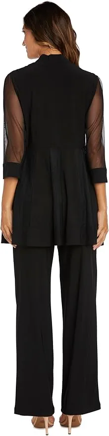 R&M Richards Women's Beaded Neck 2 Piece Pant Set