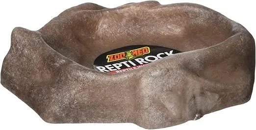 Zoo Med Repti Rock Reptile Water Dish for Fish, X-Small,Black