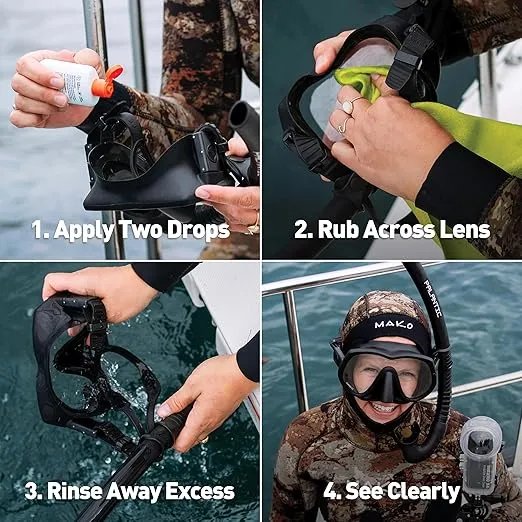 GEAR AID Sea Drops Cleaner and Anti-Fog for Dive and Snorkel Masks, Clears Up Dirty, Foggy Lenses, 1.25 fl oz