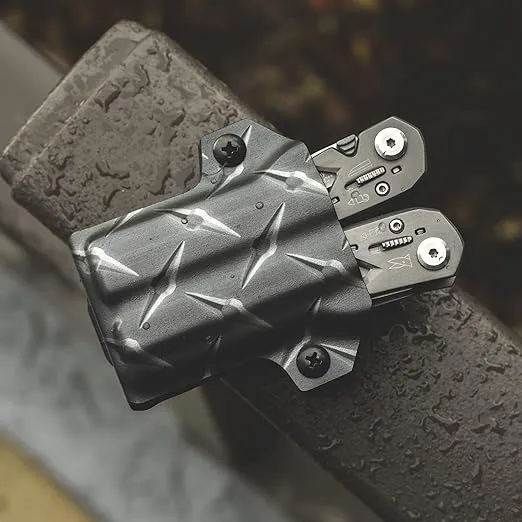 Clip & Carry Kydex Multitool Sheath for Gerber Suspension - Made in USA (Multi-Tool not Included) Multi Tool Sheath Holder Holster (Diamond Plate)