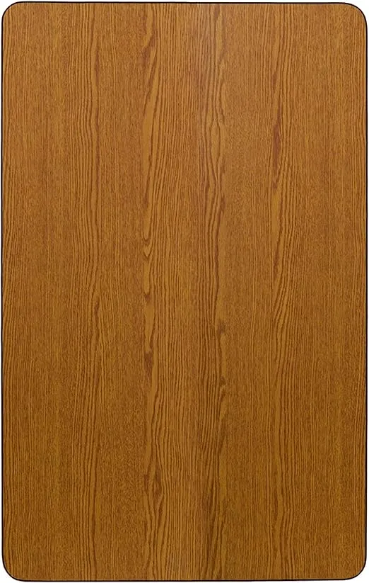 Flash Furniture 24''W x 48''L Rectangular Oak Thermal Laminate Activity Table - Standard Height Adjustable Legs