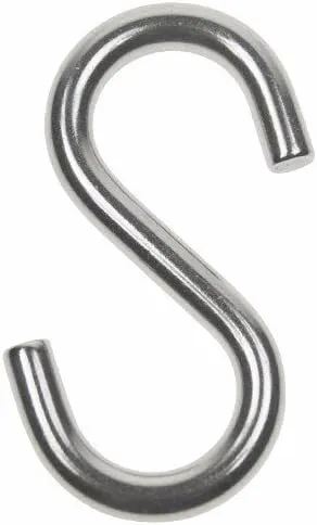Wideskall® 2" inch Heavy Duty Small Zinc Plated Steel S Shaped Type Utility Hooks Hanging Hooks Chrome (Pack of 40)