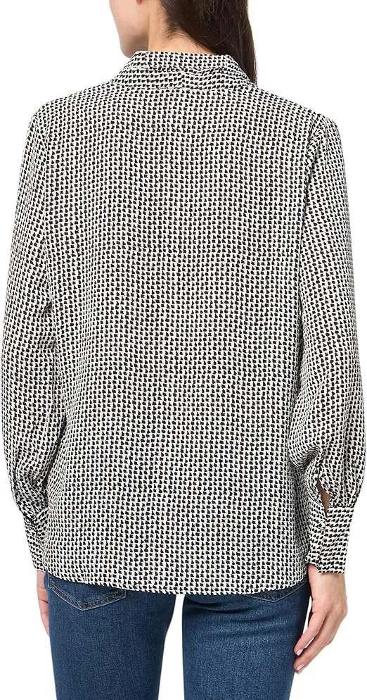 Adrianna Papell Women's Printed Button V-Neck Blouse