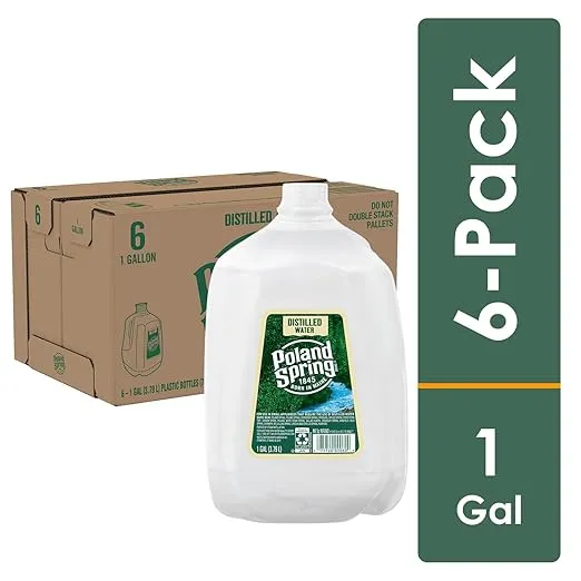 1 CASE - 1 gallon Poland Spring Distilled Water, 6per case
