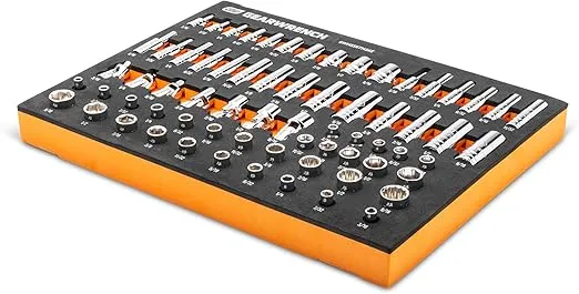 GEARWRENCH 68 Piece 1/4” Drive Master SAE Socket Set in Foam Storage Tray - GWMSSKT14SAE
