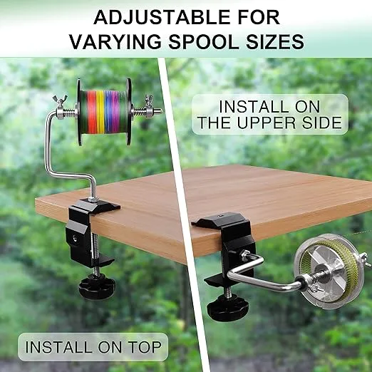 Fishing Line Winder Spooler with Clamp Adjustable Stable Fishing Reel Spooler Machine Protable Spinning Reel Spool Spooling Station Winding System Device