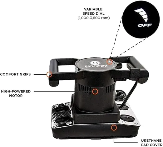 Body Sport Therapeutic Variable Speed Professional Vibrating Massager for Pain & Aching Muscle Relief β High-Powered, Effective, Chiropractic Myofascial Release Tool & Trigger Point Therapy