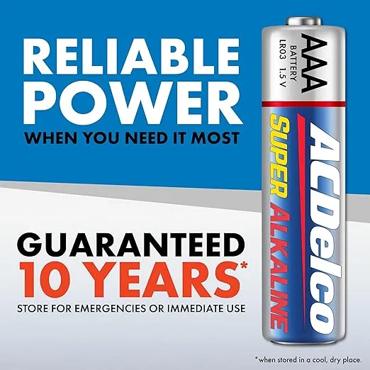 ACDelco 48-Count AAA Batteries, Maximum Power Super Alkaline Battery, 10-Year Shelf Life